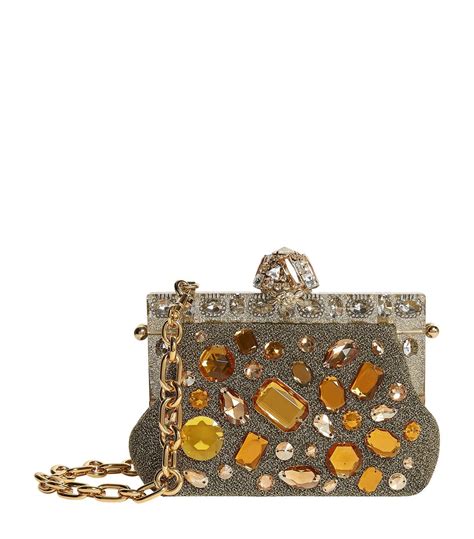 dolce gabbana crystal embellish gold bocy bag|dolce and gabbana handbags.